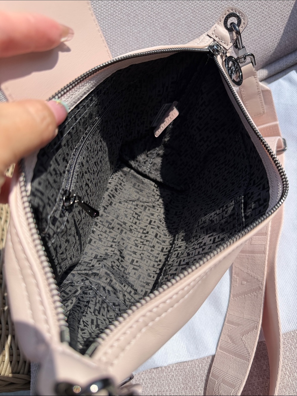 Longchamp Small Light Pink Leather Crossbody Bag Silver Hardware - Picture 9 of 14